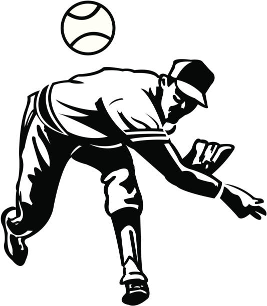 Baseball Pitcher - Pitching Ball Baseball Pitcher. Pen and ink vector illustration of a baseball pitcher. Compound paths. Use as positive image or reverse out of layout. Ghost art back as design element or color it. Check out my "Baseball Summer Sport" light box for more. baseball pitcher stock illustrations