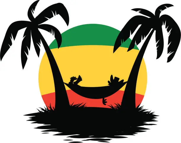 Vector illustration of Jamaican hammock