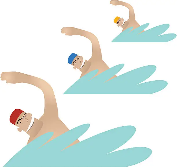 Vector illustration of Swimming Freestyle