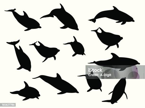 Des Dauphins Vecteurs libres de droits et plus d'images vectorielles de Dauphin - Dauphin, Mammifère aquatique, Silhouette - Contre-jour