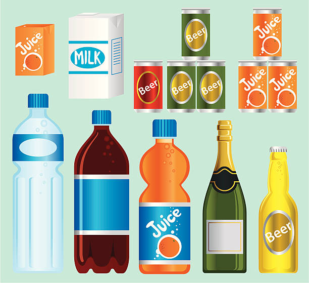 ilustraciones, imágenes clip art, dibujos animados e iconos de stock de supermercado — serie bebidas - soda