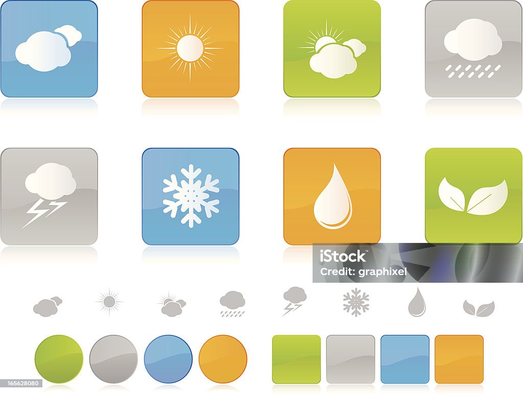 Colorido ícones de meteorologia - Vetor de Azul royalty-free