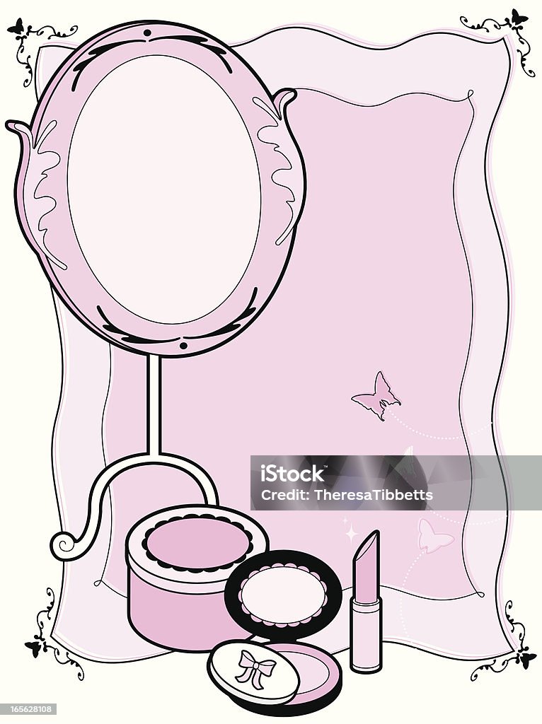 Женственный и зеркало для макияжа - Векторная графика Без людей роялти-фри