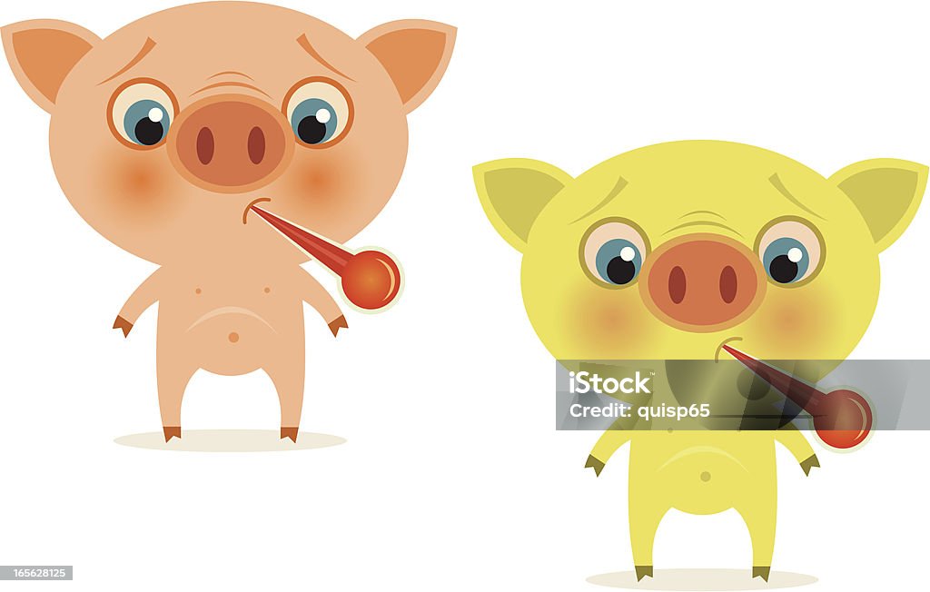 virus de la gripe H1N1 porcina - arte vectorial de Animal libre de derechos