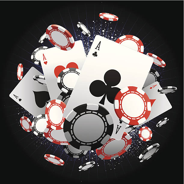 Aces An explosion of poker chips and cards. Global colours are easily modified. clubs playing card illustrations stock illustrations