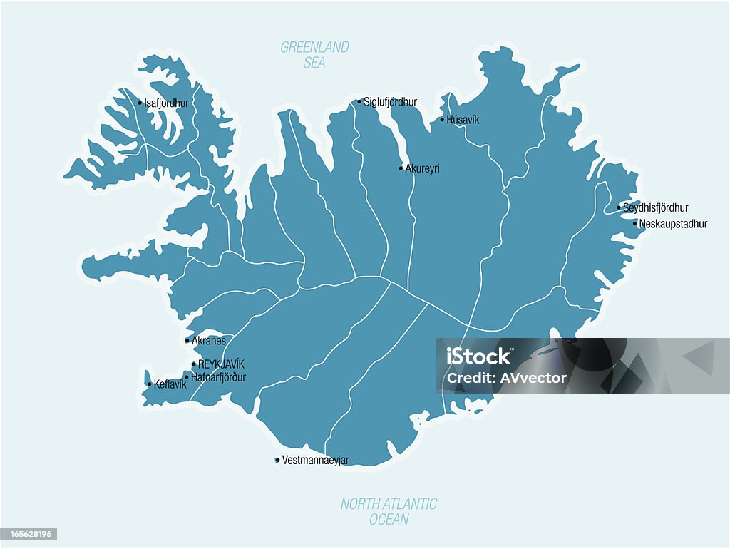 Islande - clipart vectoriel de Atlantique nord libre de droits