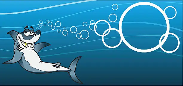 Vector illustration of Great White Shark Banner