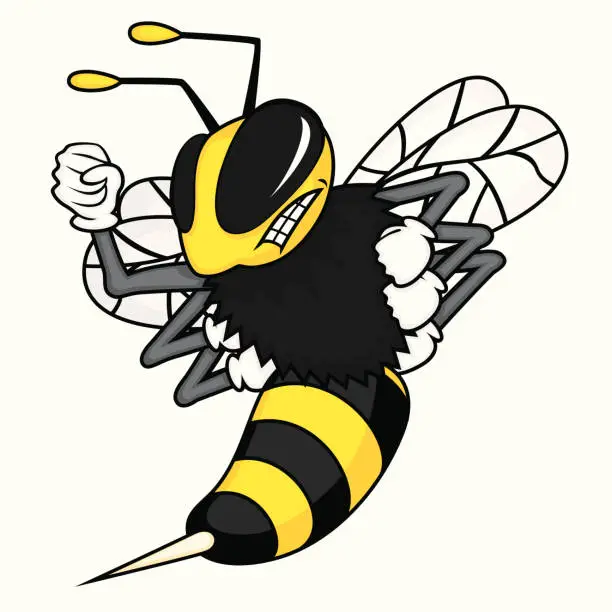 Vector illustration of Angry Bee