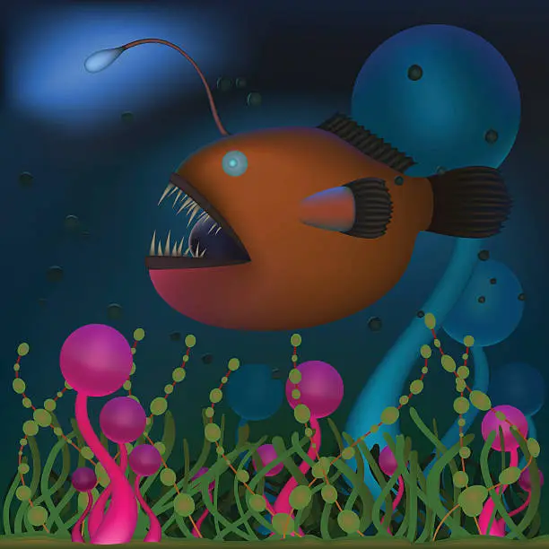 Vector illustration of Devilfish cartoon character