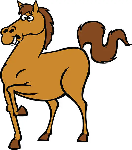 Vector illustration of stupid horse