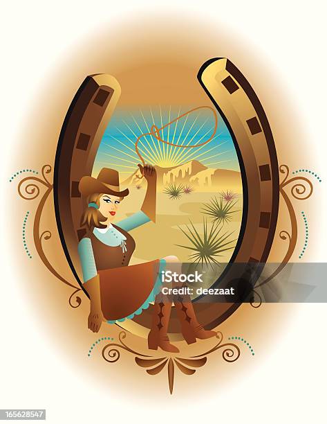 Cowgirl Stock Vektor Art und mehr Bilder von Wilder Westen - Wilder Westen, Cowgirl, Bildhintergrund