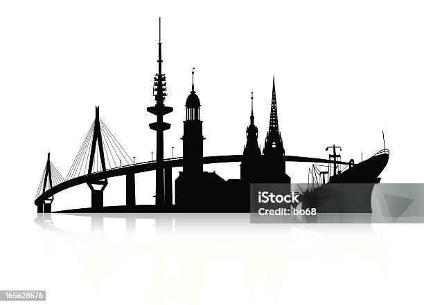 Ilustración de Hamburg Siluetahorizonte y más Vectores Libres de Derechos de Hamburgo - Alemania - Hamburgo - Alemania, Panorama urbano, Ilustración