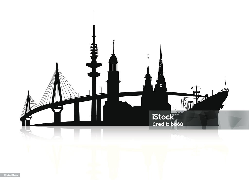 hamburg silhouette - skyline Hamburg Skyline Hamburg - Germany stock vector