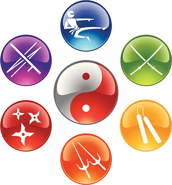 Vector illustration of Ninja Buttons