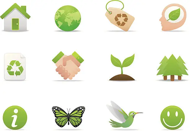 Vector illustration of Green icons | Premium Matte series