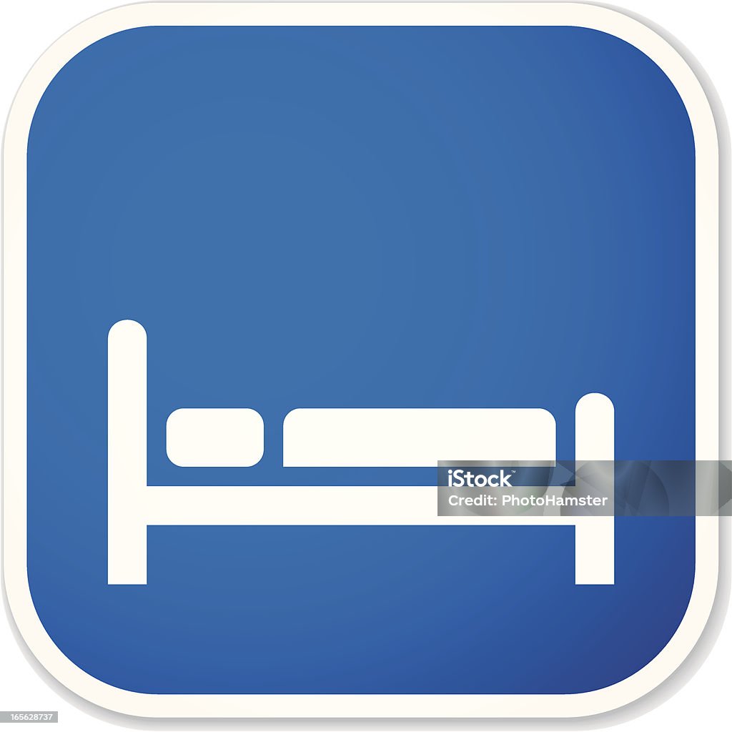 Pegatina cama pies - arte vectorial de Azul libre de derechos