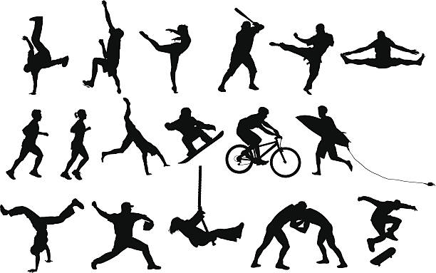 illustrazioni stock, clip art, cartoni animati e icone di tendenza di mega zaino sport - extreme sports karate sport exercising