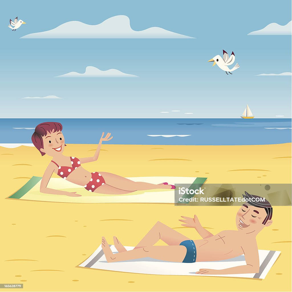 Couple at the beach http://dl.dropbox.com/u/38654718/istockphoto/Media/download.gif Beach stock vector