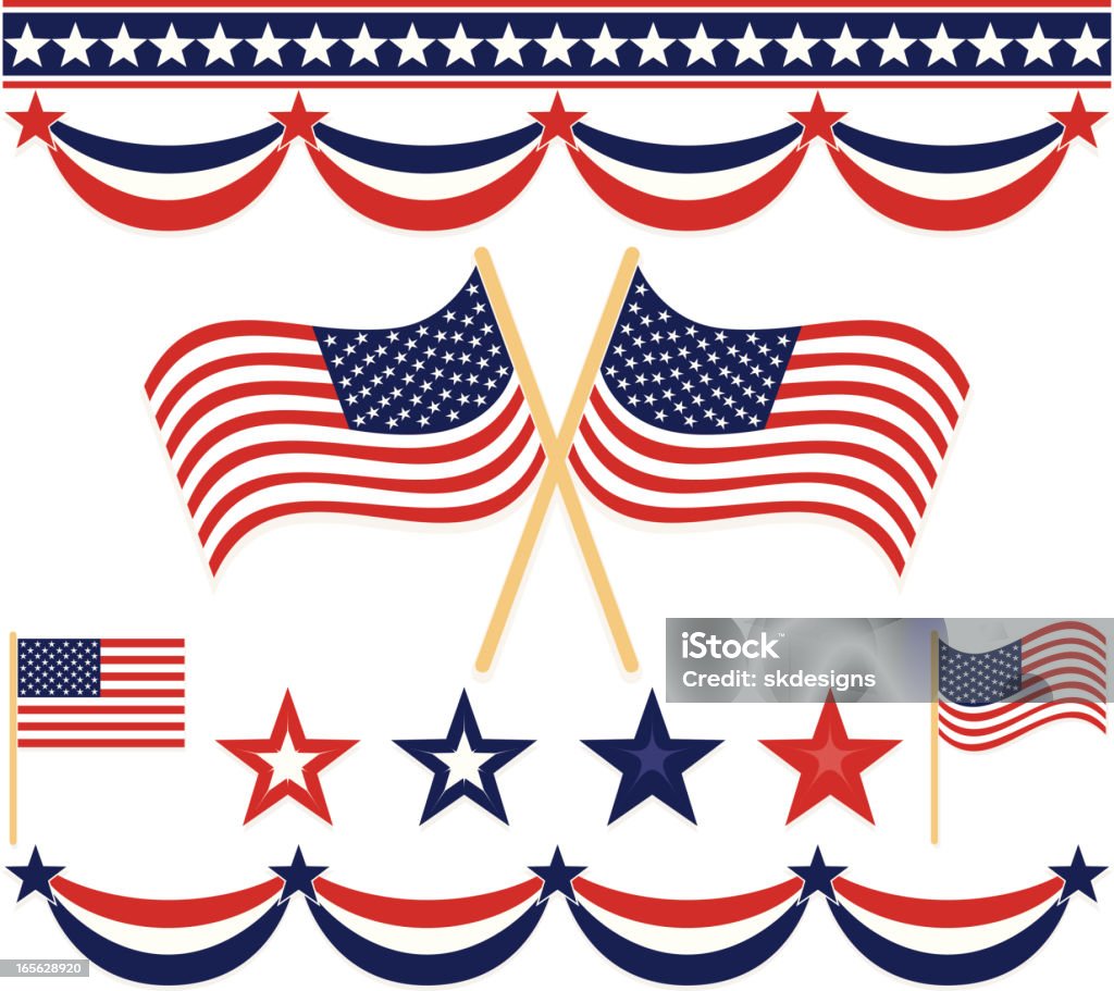 4 de julho, patriotismo conjunto - Vetor de 4 de Julho royalty-free