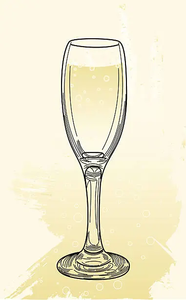 Vector illustration of An illustration of a champagne flute