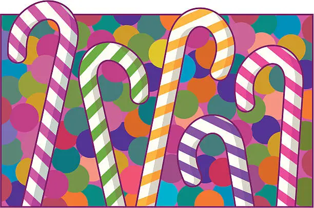 Vector illustration of Candy Canes and Sweets