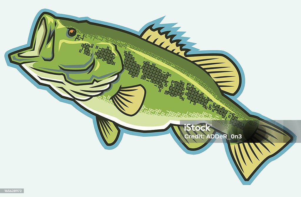 Big Ol'Bass - arte vectorial de Lubina estriada libre de derechos