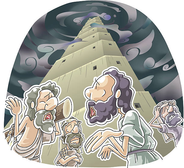 The Tower of Babel Genesis 11:4-7 tower of babel stock illustrations