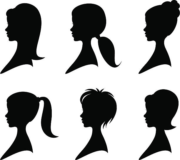 Hairstyles vector art illustration