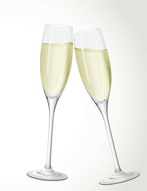 champagner-gläser - champagnerglas stock-grafiken, -clipart, -cartoons und -symbole