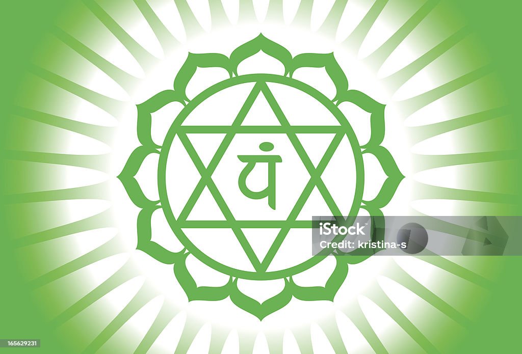 Coração chakra (anahata) brilhante - Vetor de Chacra royalty-free