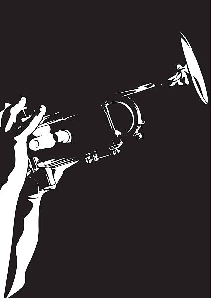 джаз в силуэтом годе - funk jazz stock illustrations