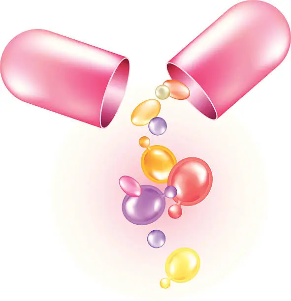 Vector illustration of Vitamin Capsule