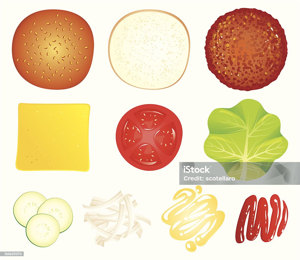 素材のハンバーガー - トマトケチャップのロイヤリティフリーベクトルアート