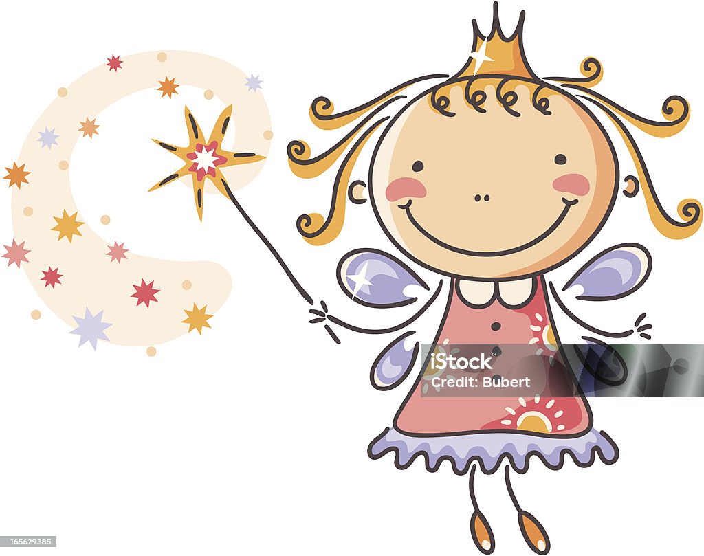 Fairy A little fairy with a magic wand. No gradients. Child stock vector