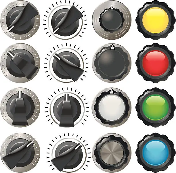 Vector illustration of Old style switches