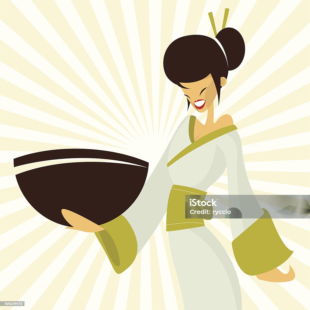 japanese woman Japanese vector lady show something Adult stock vector