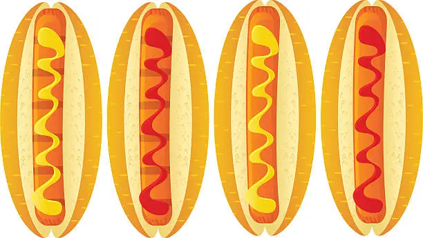 Vector illustration of Hot dog