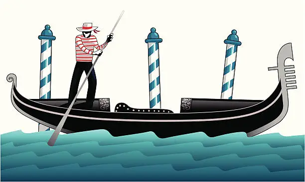 Vector illustration of Gondoliers