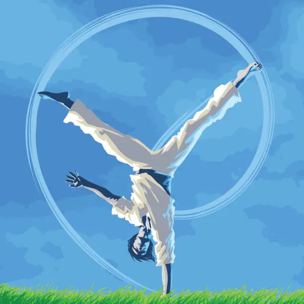 Vector illustration of Capoeira Joy