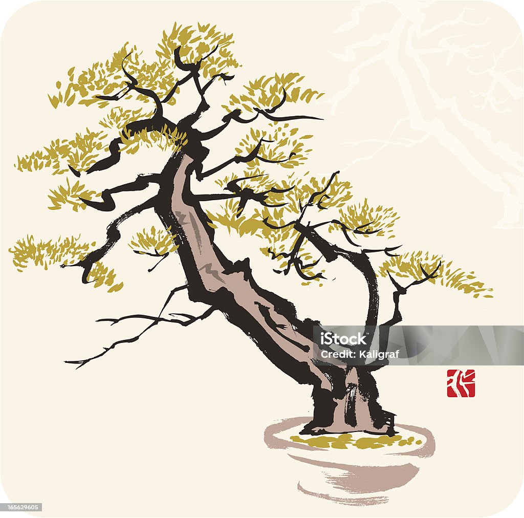 Pin Tree - clipart vectoriel de Bonsaï libre de droits