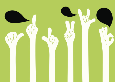Vector illustration of Hand Sign ( Gesturing ). Created with adobe illustrator.