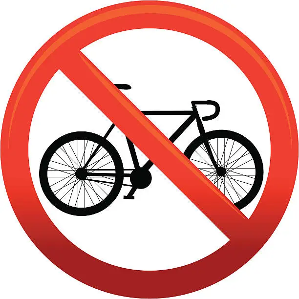 Vector illustration of No Bicycles