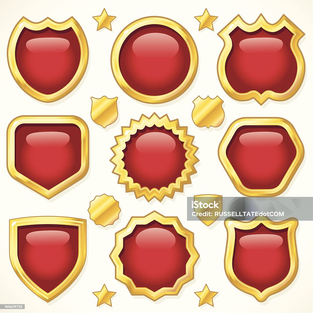 Rouge sécurité Shields - clipart vectoriel de Médaille - Produit artisanal libre de droits