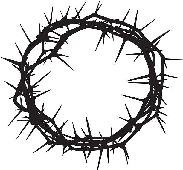 Crown of Thorns A crown of thorns silhouette. thorn stock illustrations