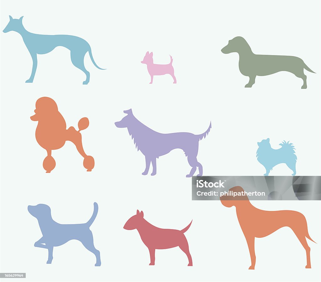 Siluetas de perros - arte vectorial de Perro libre de derechos
