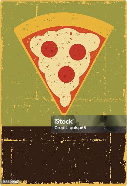 Знак Для Пиццы — стоковая векторная графика и другие изображения на тему Пицца - Пицца, Стиль ретро, Старомодный