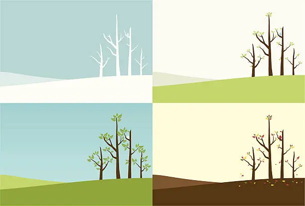 Vector illustration of Season of Trees