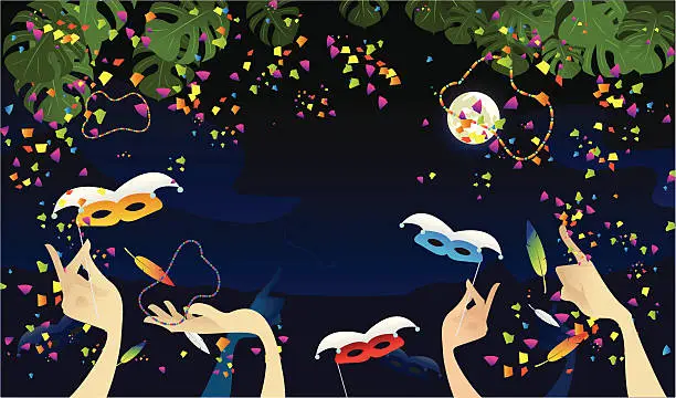 Vector illustration of Mardi Gras Party or Celebration