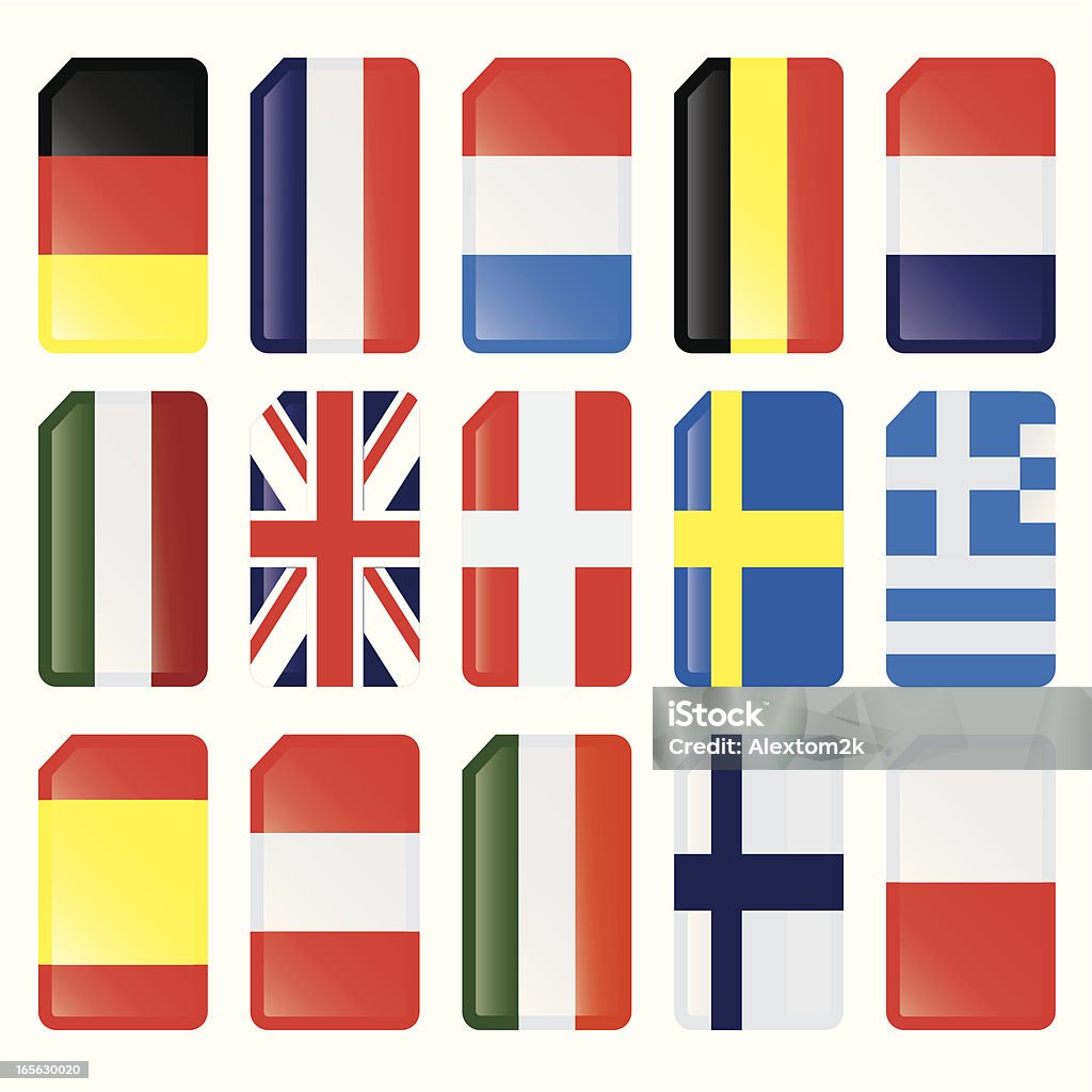 Carte Sim flags - clipart vectoriel de Allemagne libre de droits