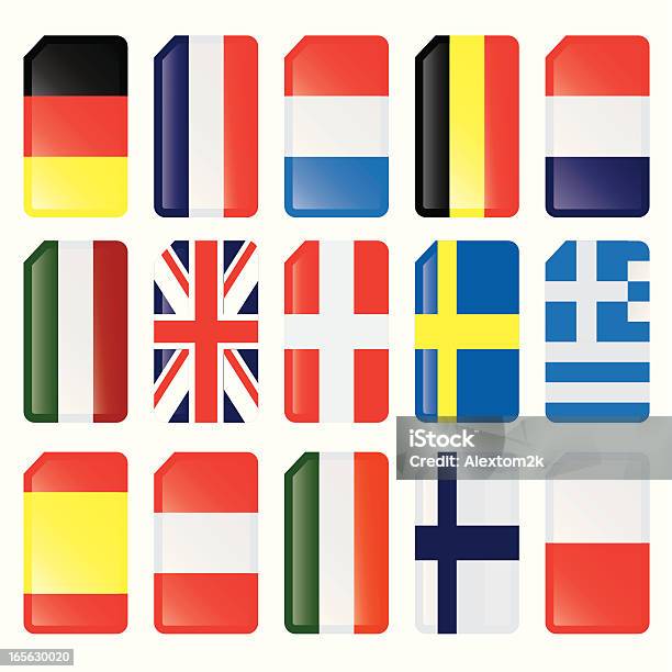 Carte Sim Flags Vecteurs libres de droits et plus d'images vectorielles de Allemagne - Allemagne, Autriche, Brillant